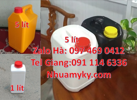 can 5l quay xéo đựng cồn công nghiệp, Can nhựa 1 lít vuông, can 1l vuông Can đựng hóa chất, Can 2l đ