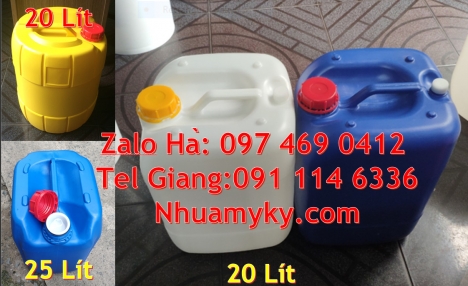 Can 10L đựng hóa chất, can 20l giá rẻ, can 25l trắng, Can 5L đựng tinh dầu, Can 30l vuông xanh, can