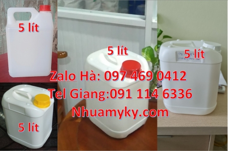 can 5l quay xéo đựng cồn công nghiệp, Can nhựa 1 lít vuông, can 1l vuông Can đựng hóa chất, Can 2l đ