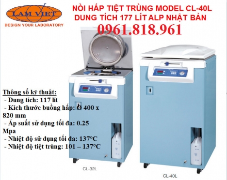 NỒI HẤP TIỆT TRÙNG DÙNG TRONG PHÒNG THÍ NGHIỆM DUNG TÍCH LỚN