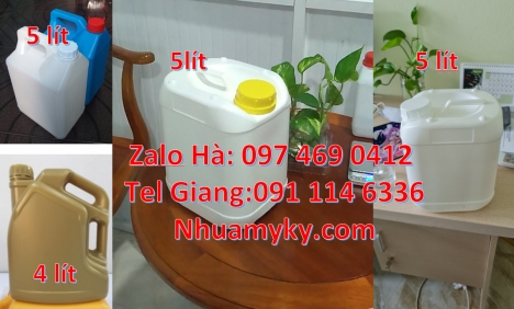 can 5l quay xéo đựng cồn công nghiệp, Can nhựa 1 lít vuông, can 1l vuông Can đựng hóa chất, Can 2l đ