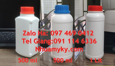 Chai nhựa 500ml 1000ml đựng tinh dầu. Sỉ lẻ Chai nhựa 50 ml nắp vặn, địa chỉ bán chai chai 50 ml, Ch