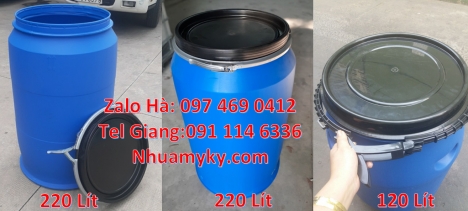Phuy nhựa 120 lít, Phuy nhựa 150 lít nắp mở Giá bán thùng phi nhựa 30l, Thùng phi nhựa 200l, Phuy nh