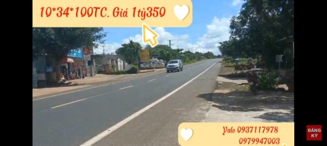 Bán 10m đất thổ cư Ngay TT  chợ Ia Le, Gia Lai. Giá 1ty350