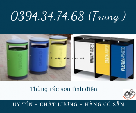 Thùng rác phân loại sơn tĩnh điện