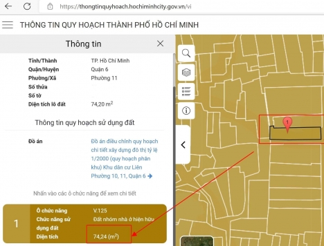 Căn góc, nhà cấp 4, 74m2 2PN Đường Hậu Giang, Phường 11, Quận 6