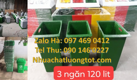 Thùng rác nắp lật bộ 3, Thùng rác 2 ngăn nắp lật, Thùng rác 3 ngăn bập bênh, Nơi bán Thùng Rác 2 Ngă