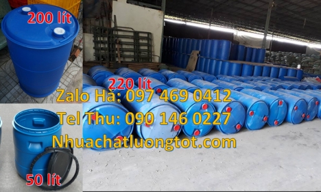 Thùng phuy nhựa 30 lít, Thùng phuy nhựa 50 lít, thùng phi nắp kín, Thùng phuy nhựa 220 lít đai sắt,