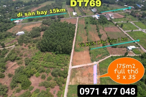 ĐẤT NỀN VÙNG VEN-NẰM TRÊN TRỤC DT769 SÁT BÊN KHU CÔNG NGHIỆP