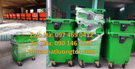 Xe thu gom rác 660l 1000l 3 bánh hơi, Xe thu gom rác 660l 1000l 4 bánh xe, Xe thu gom rác 660l 1000l