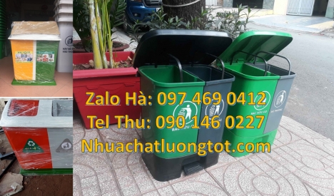Thùng rác nắp lật bộ 3, Thùng rác 2 ngăn nắp lật, Thùng rác 3 ngăn bập bênh, Nơi bán Thùng Rác 2 Ngă