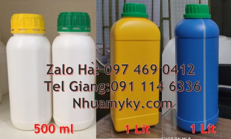 Chai 50ml nắp garenty, Chai nhựa 100 ml nắp vặn, Chai nhựa 250 ml đựng hóa chất, Chai nhựa 500ml 100