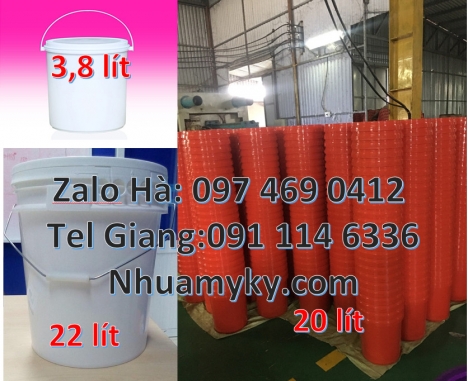 Vỏ thùng đựng sơn 5 lít quai nhựa giá tốt nhất, Thùng nhựa đựng sơn 18 lít nắp chiết rót giá rẻ, xô