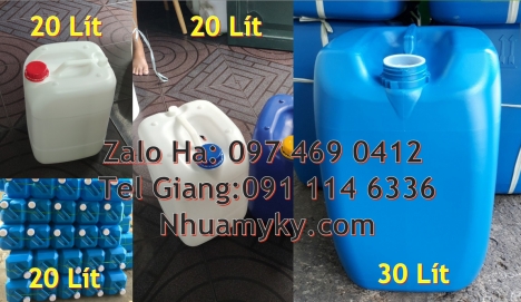 can 20l vuông xanh, can 25l xanh Giá can nhựa 30 lít, Thùng nhựa 20 lít giá rẻ, Can hdpe giá sỉ, Bán