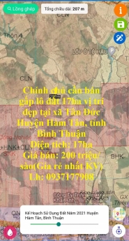 Chính chủ cần bán gấp lô đất 17ha vị trí đẹp tại xã Tân Đức Huyện Hàm Tân, tỉnh Bình Thuận