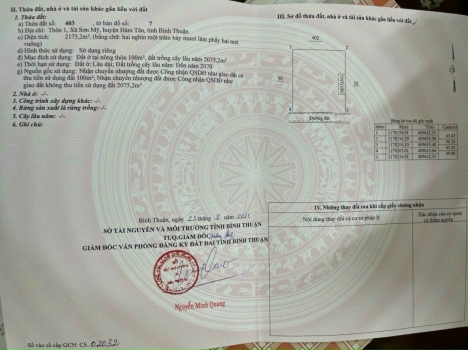 HOT: Chính chủ kẹt tiền cần bán gấp lô đất thôn 1, xã Sơn Mỹ, huyện Hàm Tân giá cực rẻ