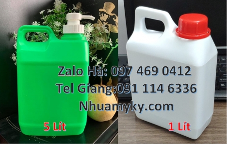 can 5l vuông Can dẹp 0.5L đựng axit, can nhựa 1L 4L đựng thực phẩm, Can 5l tròn, can 10l vuông, Can