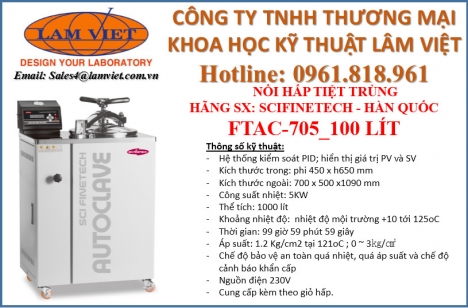 NỒI HẤP TIỆT TRÙNG SCI  - FTAC SERIES cho phòng thí nghiệm