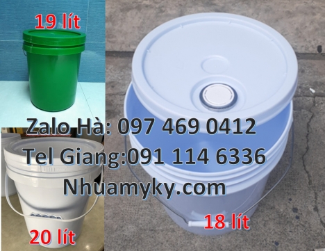 Vỏ thùng đựng sơn 5 lít quai nhựa giá tốt nhất, Thùng nhựa đựng sơn 18 lít nắp chiết rót giá rẻ, xô