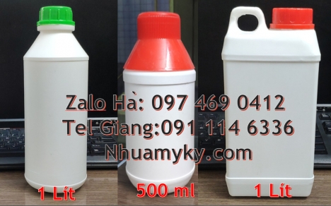 Chai 50ml nắp garenty, Chai nhựa 100 ml nắp vặn, Chai nhựa 250 ml đựng hóa chất, Chai nhựa 500ml 100