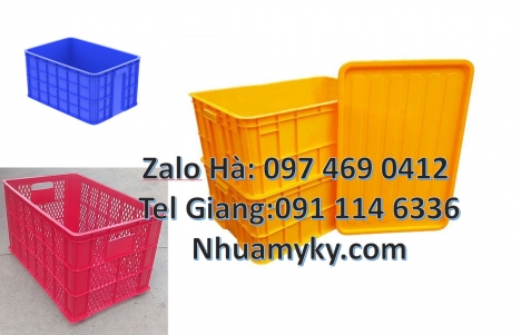 Thùng nhựa công nghiệp, sóng nhựa đặc Giỏ nhựa 5 bánh xe, thùng nhựa đựng dụng cụ, Sóng bít, sóng hở