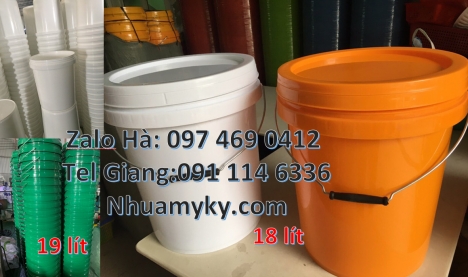 Vỏ thùng đựng sơn 5 lít quai nhựa giá tốt nhất, Thùng nhựa đựng sơn 18 lít nắp chiết rót giá rẻ, xô
