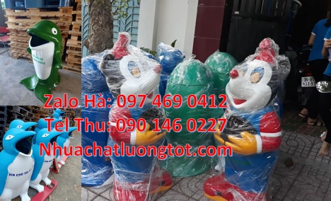 Thùng rác hình chim cánh cụt. Thùng rác chuột mickey, Thùng đựng rác, Thùng rác hình chuột túi. Thùn