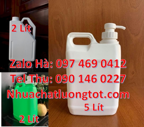 Can 1l quay đựng phân bón hóa học, can 2l vòi nhấn, can 5l quay xéo, Can 4l tròn đựng nước lau sàn,