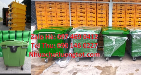 Xe chở rác 660 lít, xe chở rác 1000 lít, báo giá xe đẩy rác 660 lít, Xe rác 1000 lít nhựa composite,