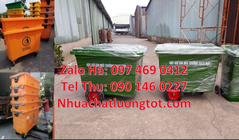 Xe chở rác 660 lít, xe chở rác 1000 lít, báo giá xe đẩy rác 660 lít, Xe rác 1000 lít nhựa composite,
