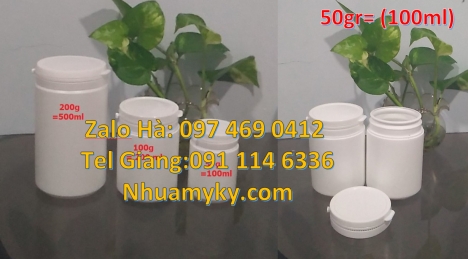 hũ nhựa 250g đựng chất lỏng Hũ nhựa trắng 100g đựng hóa chất, Hũ đựng mật ong chúa 200 gram,  hũ 250