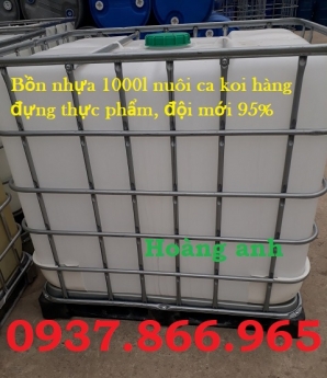 Giá tank nhựa màu trắng có khung thép, bồn nhựa nhuộm vải, bồn nhựa 1 khối, bồn nhựa đựng xăng dầu
