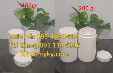 hũ nhựa 250g đựng chất lỏng Hũ nhựa trắng 100g đựng hóa chất, Hũ đựng mật ong chúa 200 gram,  hũ 250