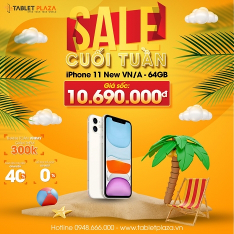 Iphone 11 new VN/A 64G tại Tablet Plaza