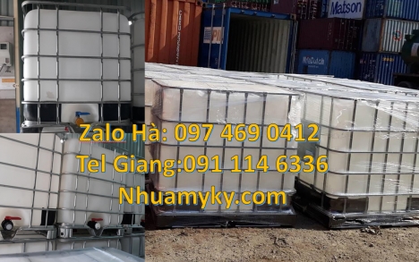 Bồn nhựa 1000 lít đựng hóa chất, bồn nhựa 1 khối nhập khẩu bồn nhựa vuông 1000 lít đựng phân bón, T