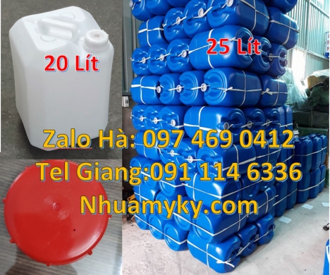 can 25l trắng, Can 5L đựng tinh dầu, Can 30l vuông xanh, can nhựa 20 lít đựng axit, can hdpe 25 lít