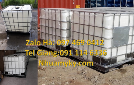 Bồn nhựa 1000 lít đựng hóa chất, bồn nhựa 1 khối nhập khẩu bồn nhựa vuông 1000 lít đựng phân bón, T
