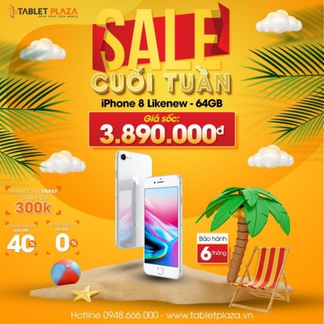 Iphone 8 likenew tại Tablet Plaza