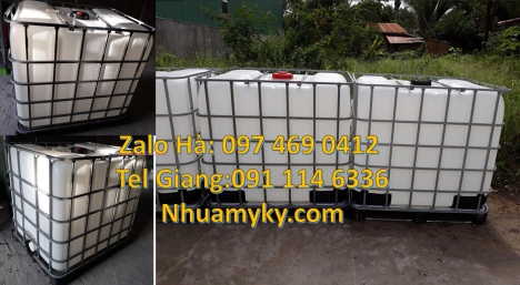 Bồn nhựa 1000 lít đựng hóa chất, bồn nhựa 1 khối nhập khẩu bồn nhựa vuông 1000 lít đựng phân bón, T