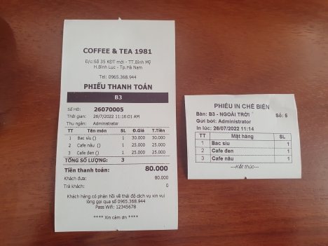 Bán Máy Tính Tiền cho Quán Cafe giá rẻ tại Bà Rịa