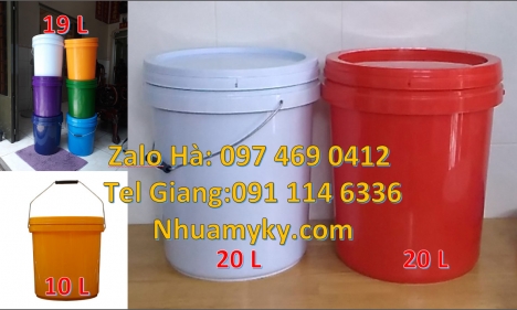 Xô nhựa Vỏ thùng đựng sơn 20 lít, Vỏ thùng đựng sơn 22 lít, Thùng nhựa vuông, Giá bán Xô nhự