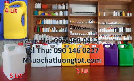 can dẹp 0.5L đựng hóa chất, can nhựa 2L đựng dung môi, Can nhựa 5l vuông đựng phân bón. Can 10l 20