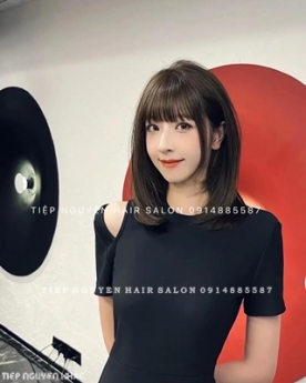 Tóc hippie uốn xoăn nhẹ bồng bềnh tự nhiên mái bằng. - Tiệp Nguyễn Academy.