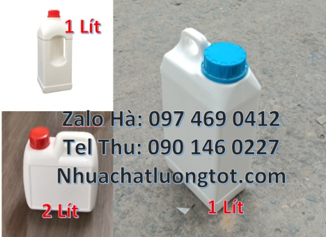can dẹp 0.5L đựng hóa chất, can nhựa 2L đựng dung môi, Can nhựa 5l vuông đựng phân bón. Can 10l 20
