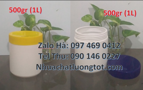 Hũ 0.5kg nắp nhỏ, Nơi bán hũ nhựa 1kg, Giá bán hũ 1kg, Hũ 0.5kg, Hũ 1kg đựng bột lúa mạch, Hũ nhựa 5