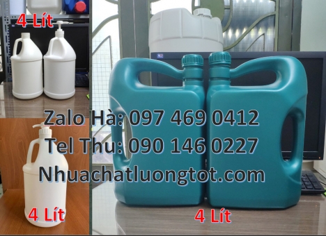 can dẹp 0.5L đựng hóa chất, can nhựa 2L đựng dung môi, Can nhựa 5l vuông đựng phân bón. Can 10l 20