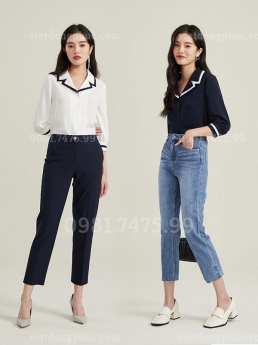 Mẫu đồng phục áo sơ mi nữ bền chắc, chất lượng, hợp thời trang
