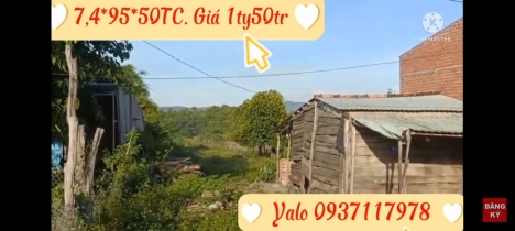 Bán  lô đất thổ cư 7,4m Mặt tiền Quốc lộ 14A, xã Ia Le, Gia Lai. Giá 1ty50tr
