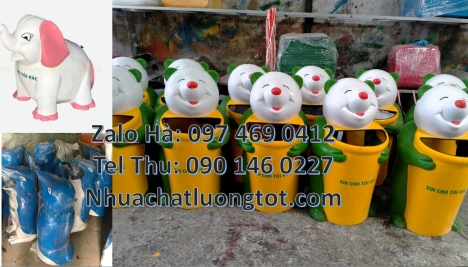 Thùng rác gấu trúc, sọt rác cánh cụt, Giá bán thùng rác con vật, Sọt rác cá chép, sọt r