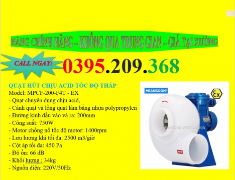 quạt hút acid giá rẻ chất lượng tốt